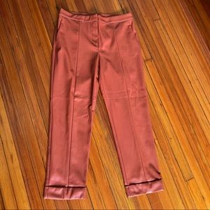 ANN TAYLOR Faux Leather High Waist Ankle Pant In Moroccan Spice